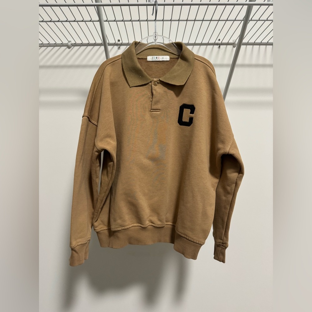 Coco Blanc Kids Tan Polo Sweatshirt Size 10